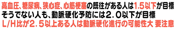LH(悪玉コレステロール・善玉コレステロール)比